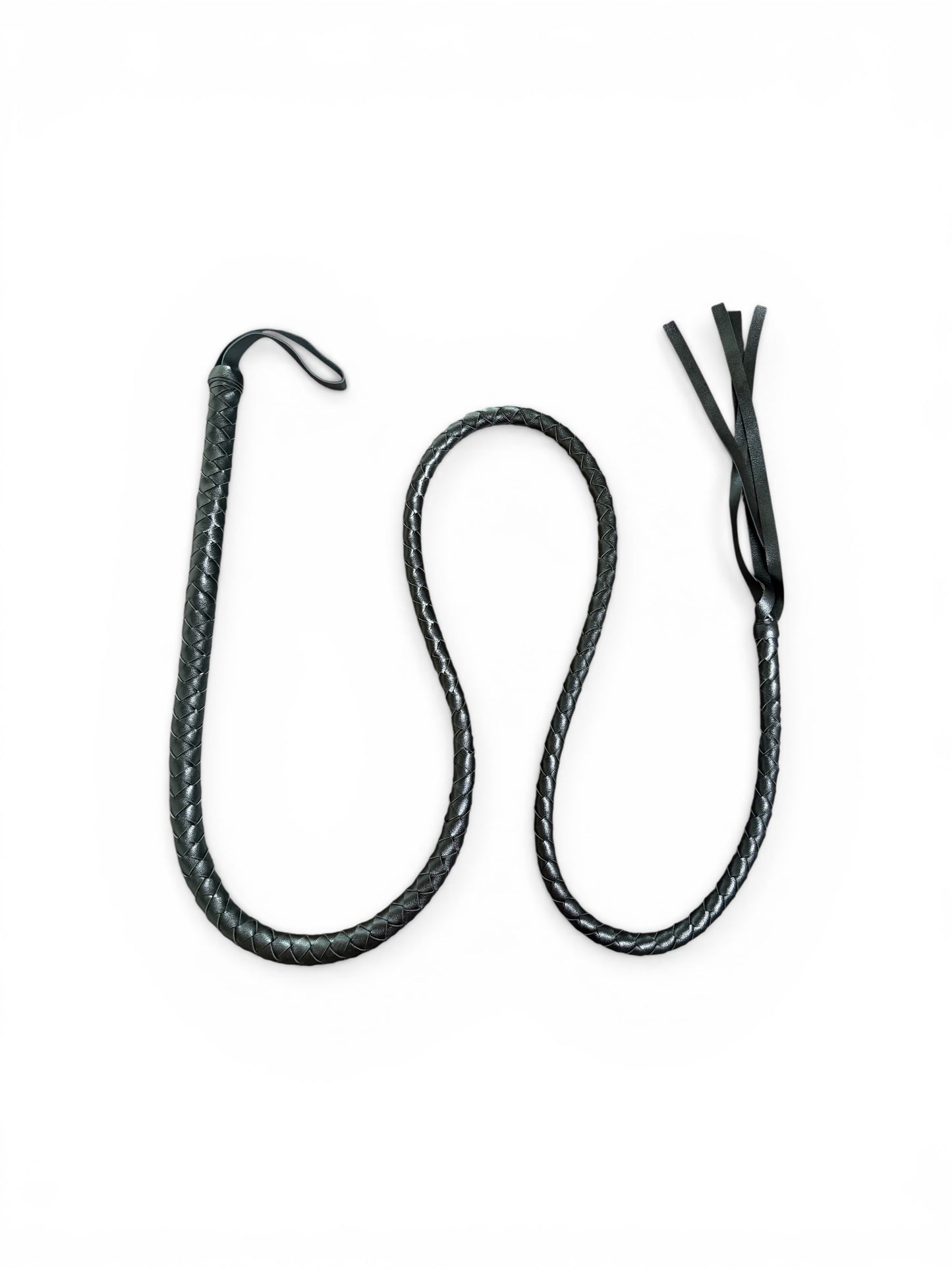 Obsidian Noir Braided Vegan Leather Flogger – 78″ Luxury Edition