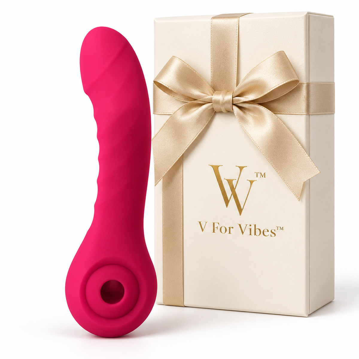 Rosé Rhapsody™ by V For Vibes™ — Pink Dual-Head Vibrator with Suction & Tapping