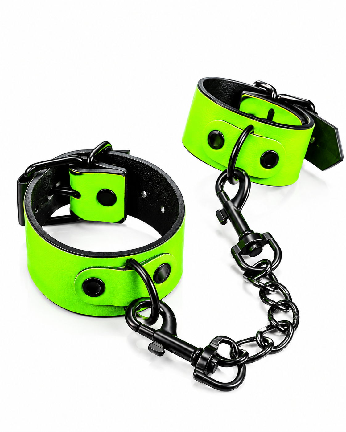 Neon Pulse Adjustable Sex Cuffs – Electric Green