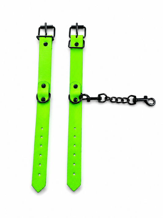 Neon Pulse Adjustable Sex Cuffs – Electric Green