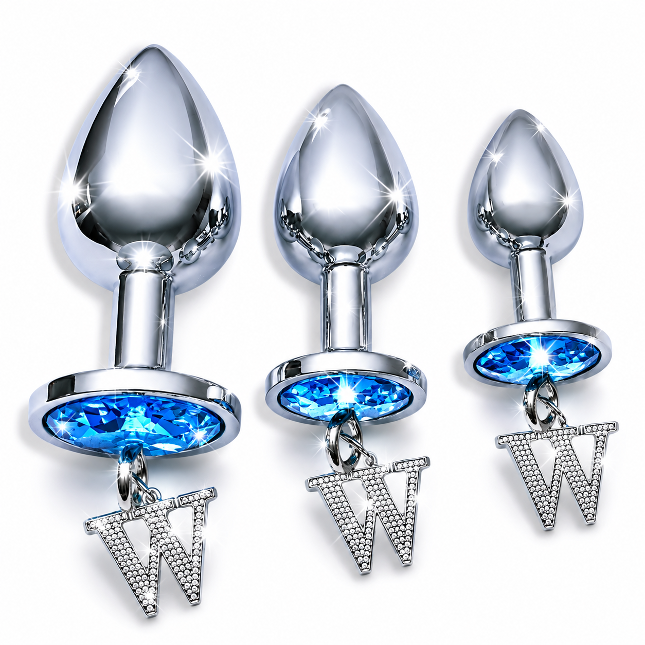 Opis - 3 piece luxury gem butt plug & anal training kit by V For Vibes.