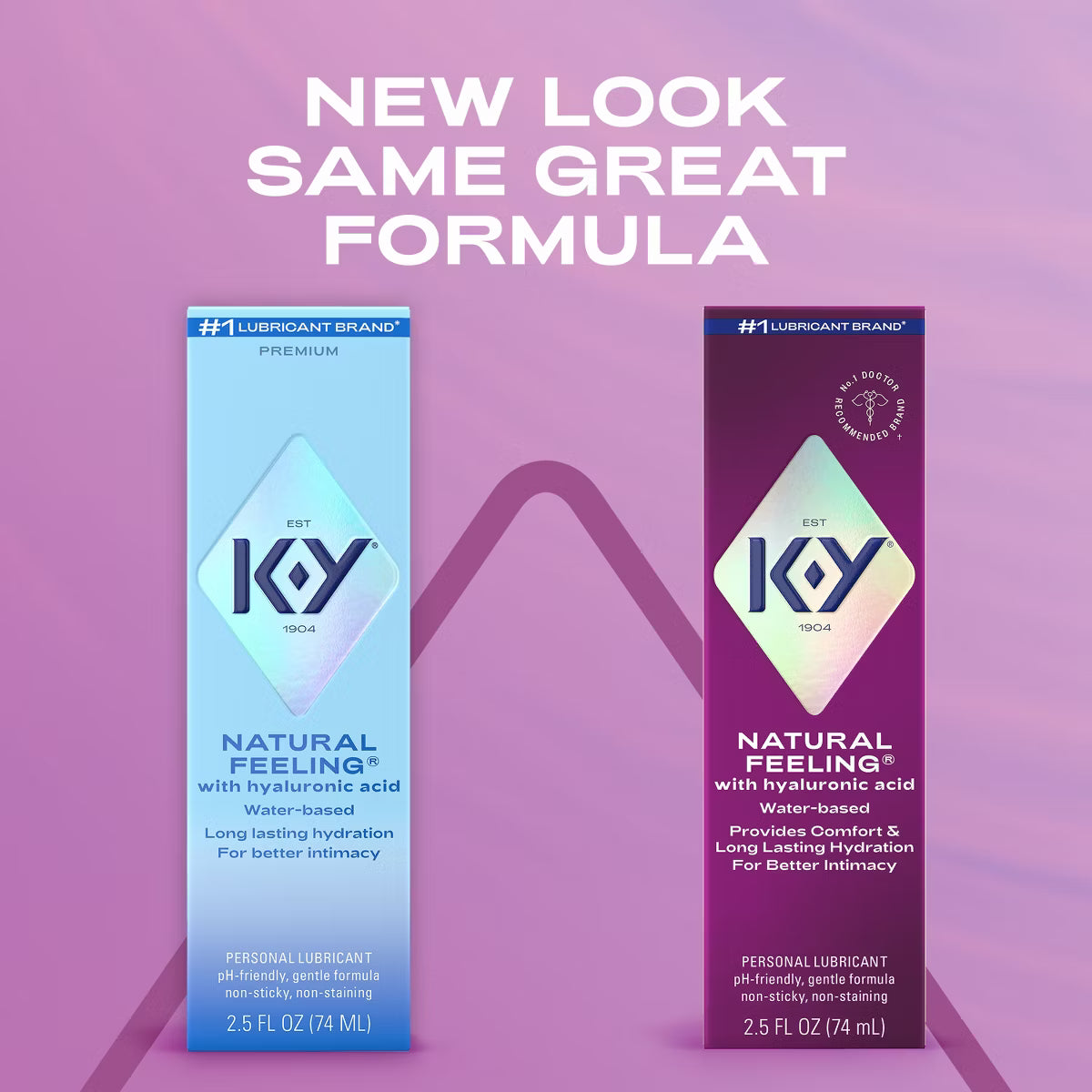 K-Y Natural Feeling Water-Based Lubricant with Hyaluronic Acid – 2.5 Fl Oz