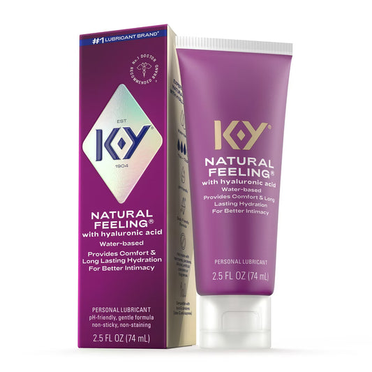 K-Y Natural Feeling Water-Based Lubricant with Hyaluronic Acid – 2.5 Fl Oz