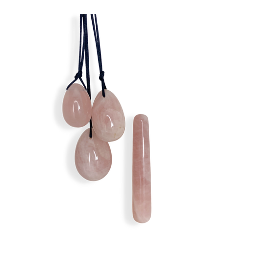 Enlightenment Rose Quartz Egg Set - HARMONIA.