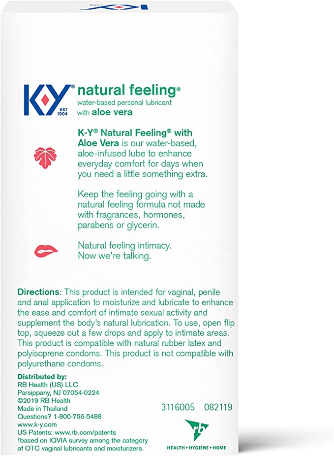 K-Y Natural Feeling Personal Lubricant Gel With Aloe Vera 1.69 oz